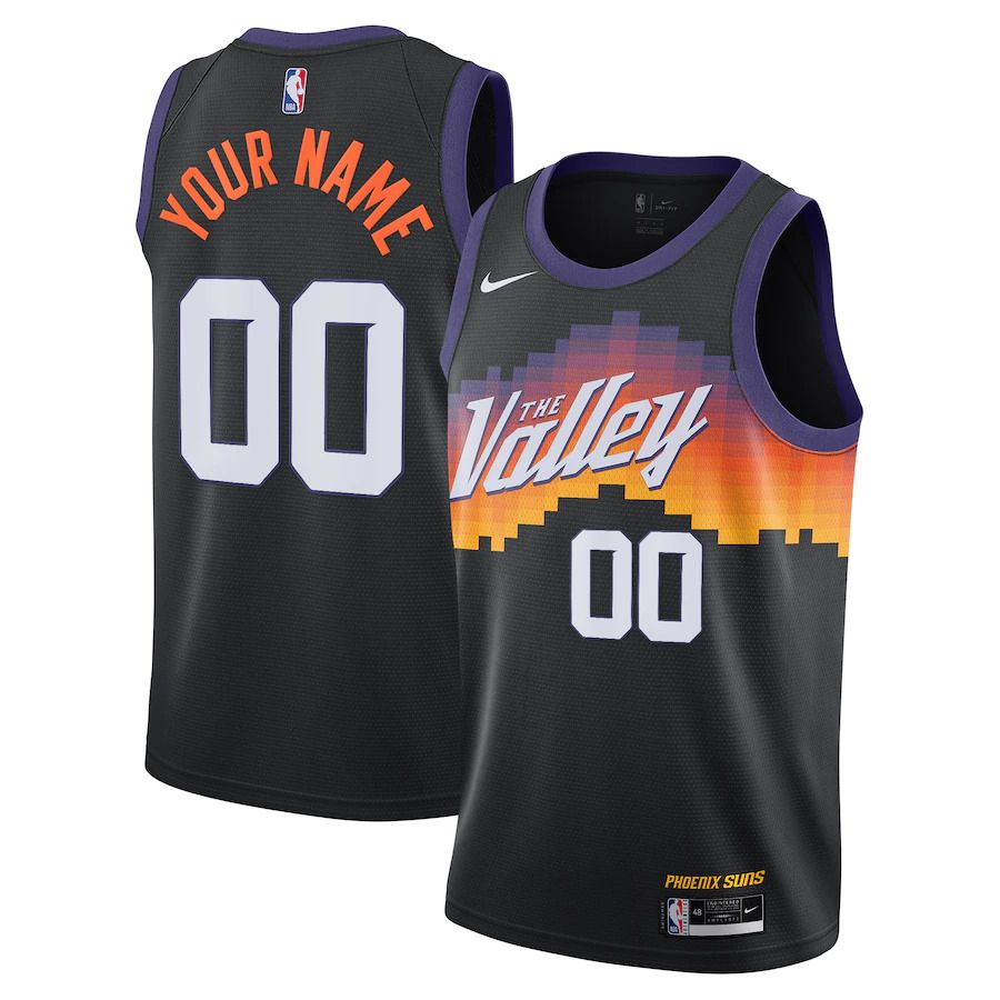 Men Phoenix Suns Nike Black City Edition Swingman Custom NBA Jersey->phoenix suns->NBA Jersey